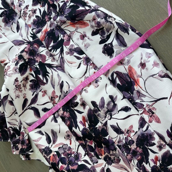 Badgley Mischka Floral Flounce Hem Ruffle Gown Maxi Dress Eggplant Multi Size 2 - Picture 12 of 13